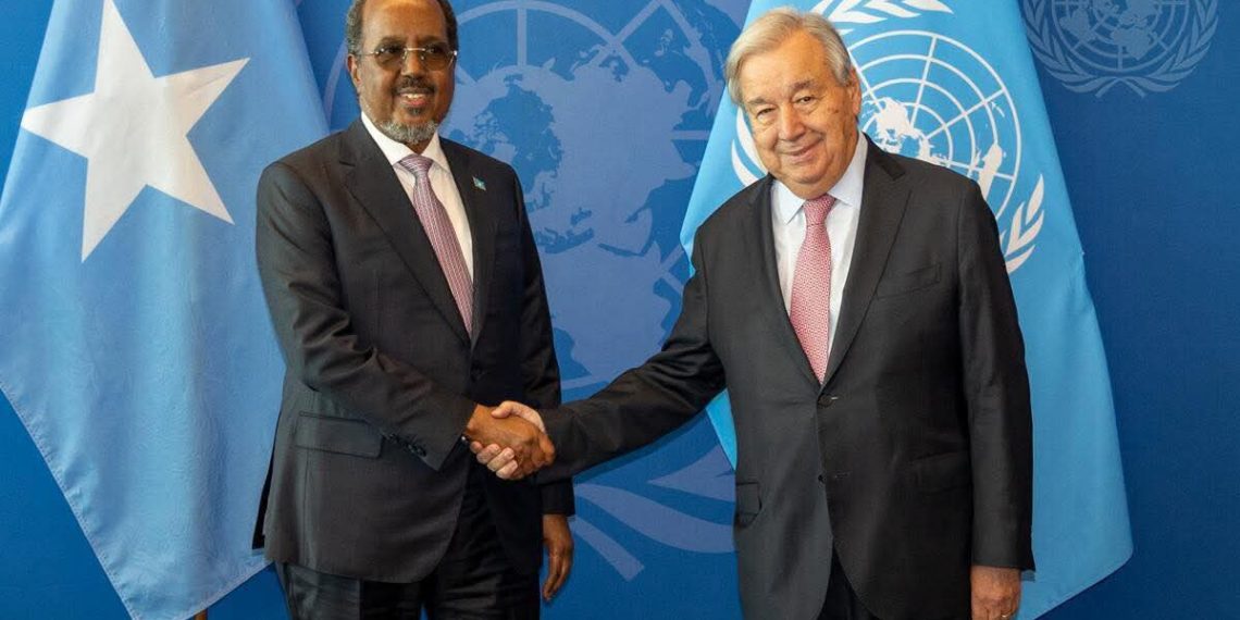 الرئيس الصومالي حسن شيخ يلتقي الأمين العام للأمم المتحدة على هامش الدورة الـ80 للجمعية العامة