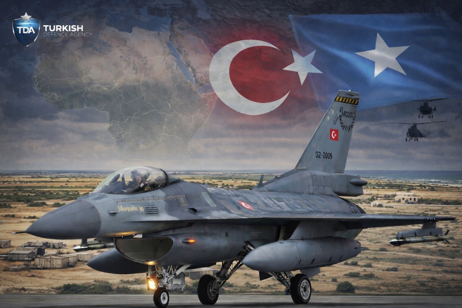 الصومال – طائرات إف 16 تركية تقلع من العاصمة الصومالية مقديشو لدعم العمليات ضد حركة الشباب الإرهابية